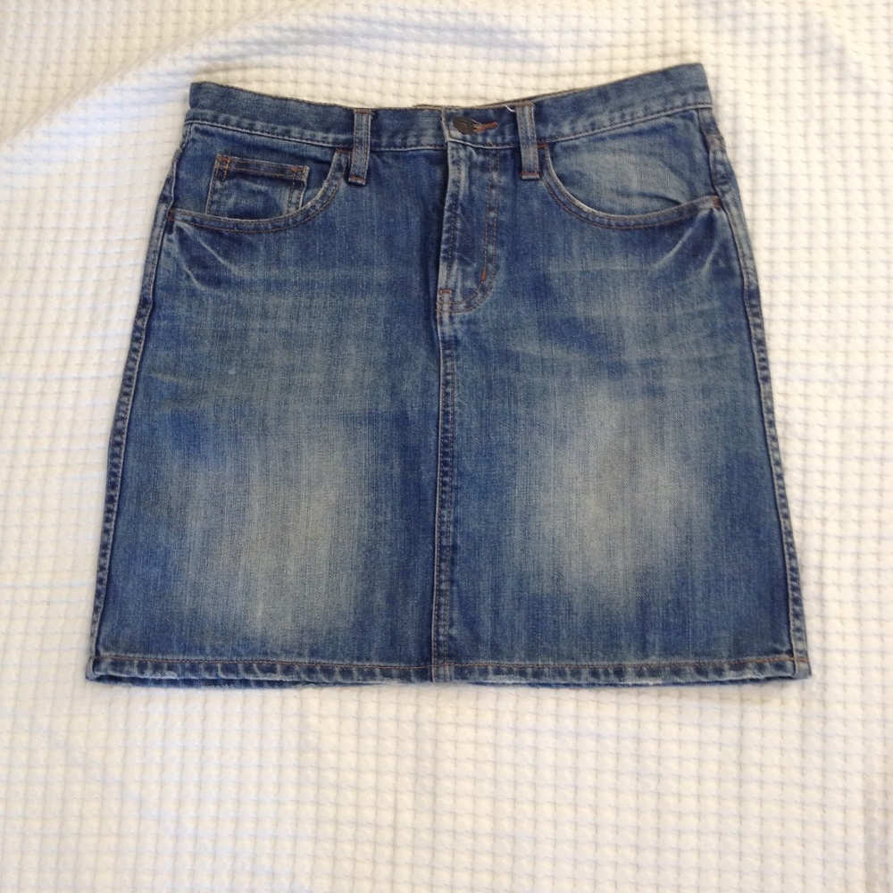 Denim mini tight skirt